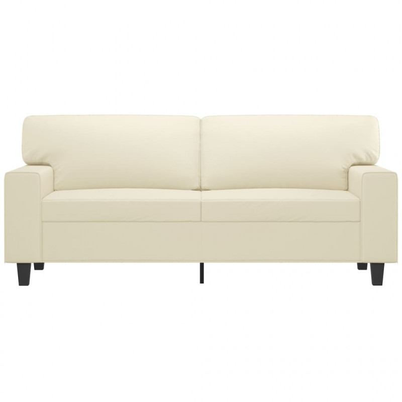 2-osobowa sofa, kremowy, 140 cm, sztuczna skóra