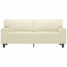 2-osobowa sofa, kremowy, 140 cm, sztuczna skóra