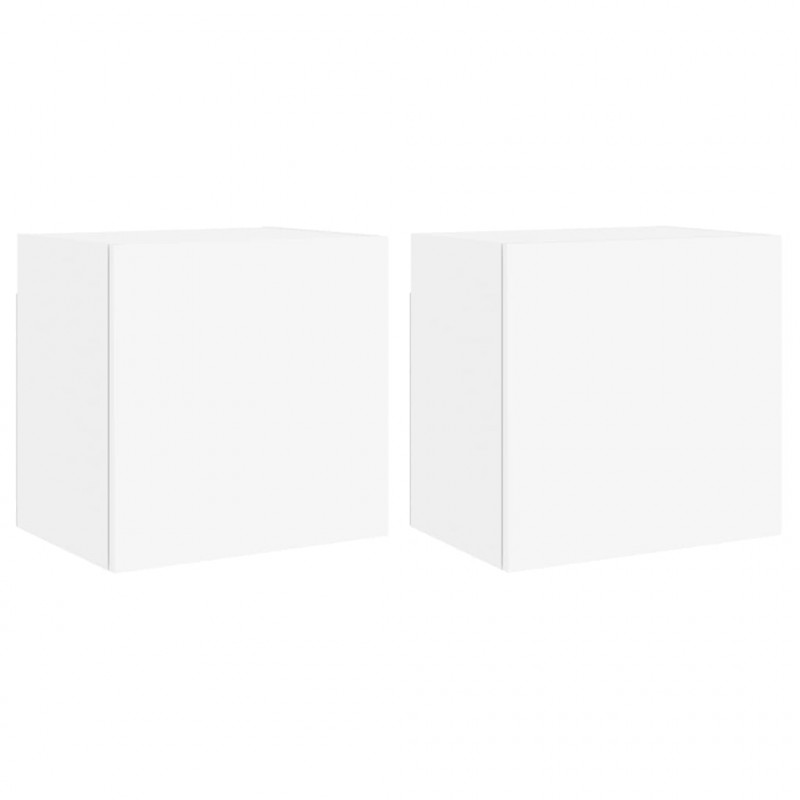 Ścienne szafki TV, 2 szt., białe, 40,5x30x40 cm
