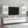 Ścienne szafki TV z LED, 2 szt., białe, 40x30x60,5 cm