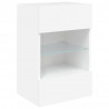Ścienne szafki TV z LED, 2 szt., białe, 40x30x60,5 cm