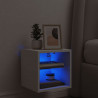 Ścienna szafka telewizyjna z LED, biała, 30x28,5x30 cm