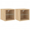 Ścienne szafki TV z LED, 2 szt., dąb sonoma, 30x28,5x30 cm
