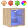 Ścienne szafki TV z LED, 2 szt., dąb sonoma, 30x28,5x30 cm