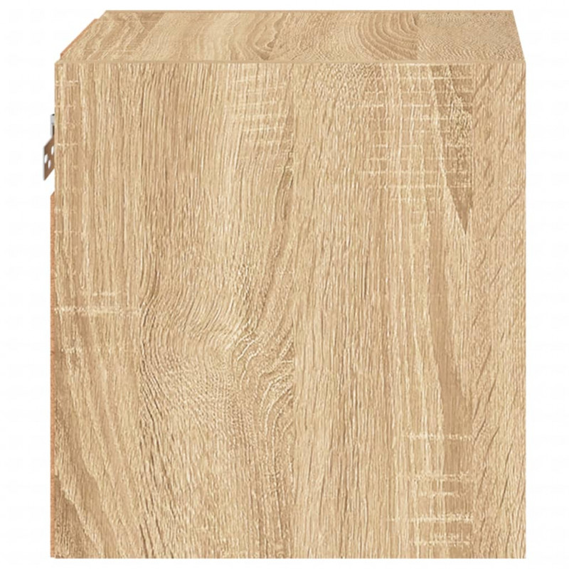 Ścienne szafki TV z LED, 2 szt., dąb sonoma, 30x28,5x30 cm