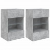 Ścienne szafki TV z LED, 2 szt., szarość betonu, 40x30x60,5 cm