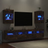 Ścienne szafki TV z LED, 2 szt., przydymiony dąb, 40x30x60,5 cm