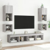 Ścienne szafki TV z LED, 2 szt., szary dąb sonoma, 30x28,5x30cm
