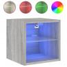 Ścienne szafki TV z LED, 2 szt., szary dąb sonoma, 30x28,5x30cm