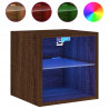 Ścienne szafki TV z LED, 2 szt., brązowy dąb, 30x28,5x30 cm