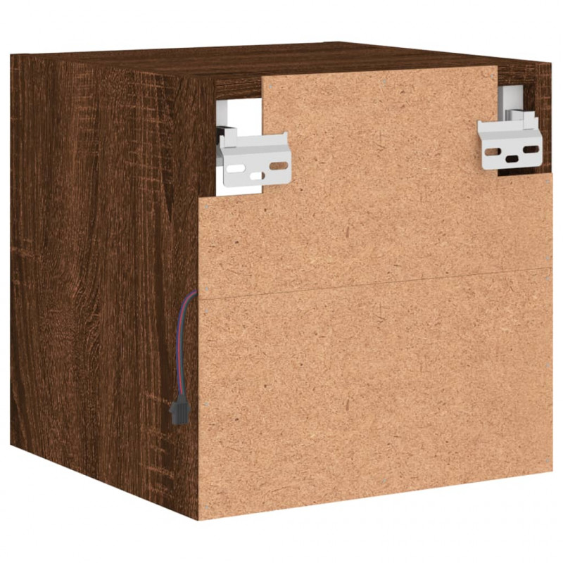 Ścienne szafki TV z LED, 2 szt., brązowy dąb, 30x28,5x30 cm
