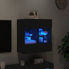 Ścienna szafka TV z LED, czarna, 58,5x30x60,5 cm