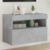 Ścienna szafka TV z LED, szarość betonu, 60x30x40 cm