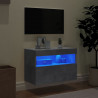 Ścienna szafka TV z LED, szarość betonu, 60x30x40 cm