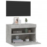 Ścienna szafka TV z LED, szarość betonu, 60x30x40 cm