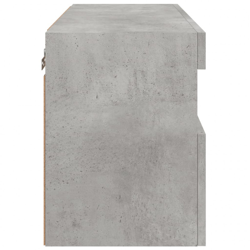Ścienna szafka TV z LED, szarość betonu, 60x30x40 cm