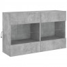 Ścienna szafka TV z LED, szarość betonu, 98,5x30x60,5 cm