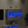 Ścienna szafka TV z LED, szarość betonu, 98,5x30x60,5 cm