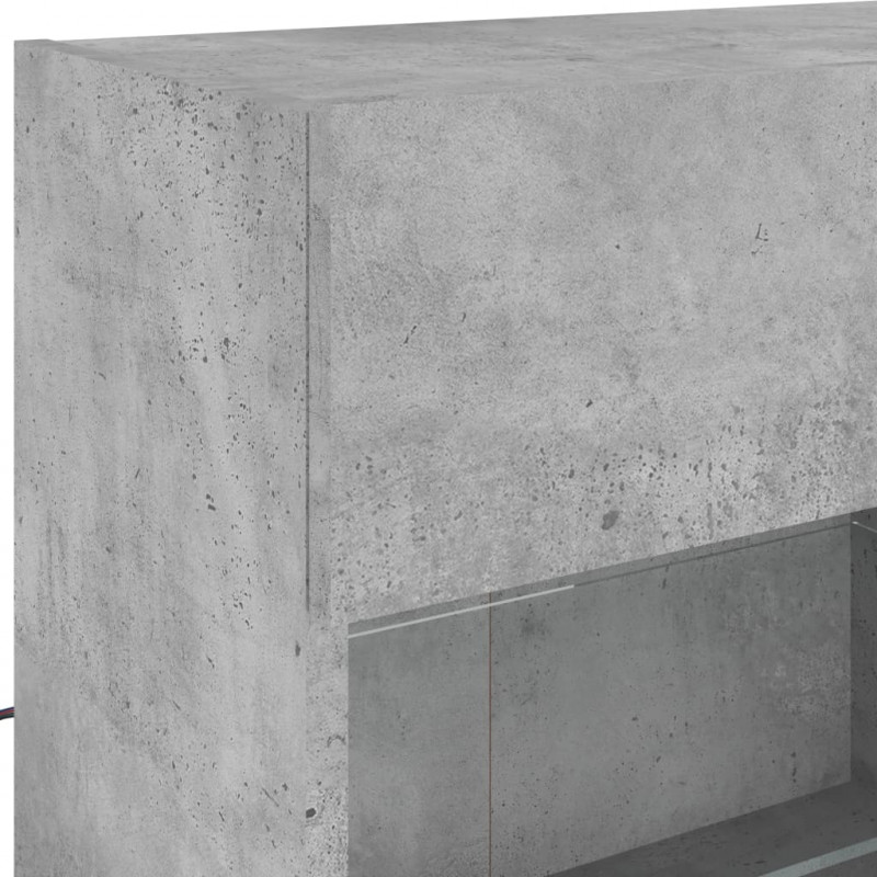 Ścienna szafka TV z LED, szarość betonu, 98,5x30x60,5 cm