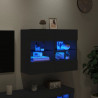 Ścienna szafka TV z LED, czarna, 78,5x30x60,5 cm