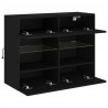 Ścienna szafka TV z LED, czarna, 78,5x30x60,5 cm