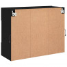 Ścienna szafka TV z LED, czarna, 78,5x30x60,5 cm