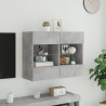 Ścienna szafka TV z LED, szarość betonu, 78,5x30x60,5 cm