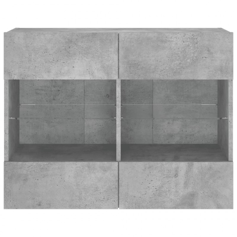 Ścienna szafka TV z LED, szarość betonu, 78,5x30x60,5 cm