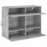 Ścienna szafka TV z LED, szarość betonu, 78,5x30x60,5 cm