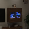 Ścienna szafka TV z LED, brązowy dąb, 58,5x30x60,5 cm