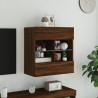 Ścienna szafka TV z LED, brązowy dąb, 58,5x30x60,5 cm