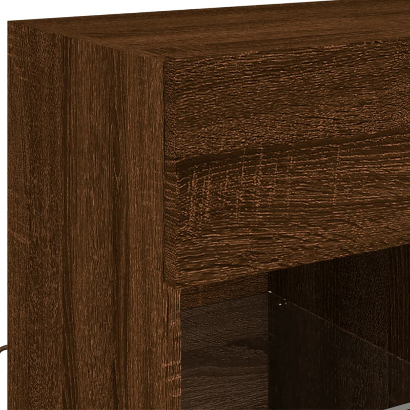 Ścienna szafka TV z LED, brązowy dąb, 58,5x30x60,5 cm