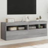 Ścienne szafki TV z LED, 2 szt., szary dąb sonoma, 60x30x40 cm
