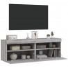 Ścienne szafki TV z LED, 2 szt., szary dąb sonoma, 60x30x40 cm