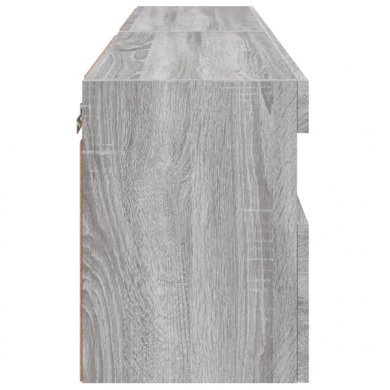 Ścienne szafki TV z LED, 2 szt., szary dąb sonoma, 60x30x40 cm