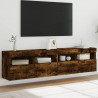 Ścienne szafki TV z LED, 2 szt., przydymiony dąb, 80x30x40 cm