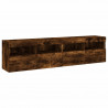 Ścienne szafki TV z LED, 2 szt., przydymiony dąb, 80x30x40 cm