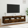 Ścienne szafki TV z LED, 2 szt., przydymiony dąb, 80x30x40 cm