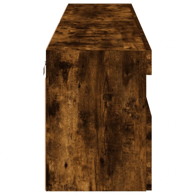 Ścienne szafki TV z LED, 2 szt., przydymiony dąb, 80x30x40 cm