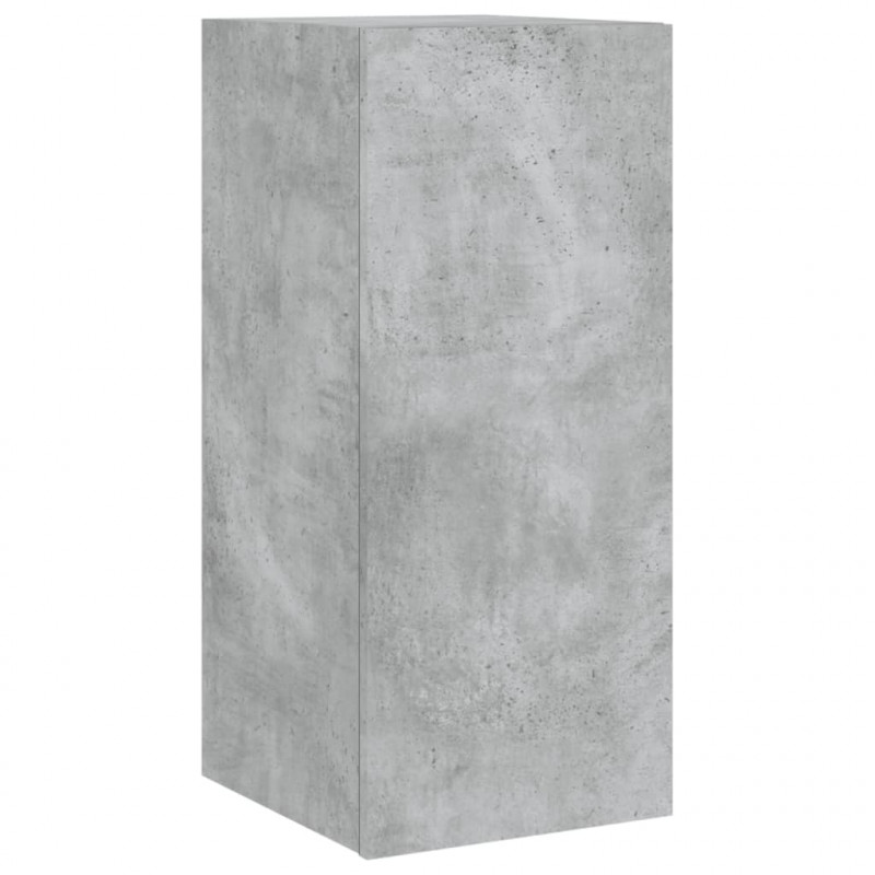 Ścienna szafka TV z LED, szarość betonu, 30,5x35x70 cm