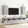 Ścienna szafka TV z LED, szarość betonu, 30,5x35x70 cm