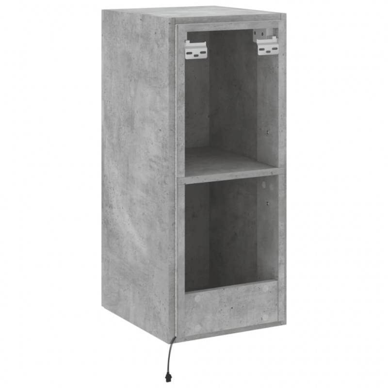 Ścienna szafka TV z LED, szarość betonu, 30,5x35x70 cm
