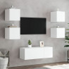 Ścienne szafki TV z LED, 2 szt., białe, 30,5x35x30 cm