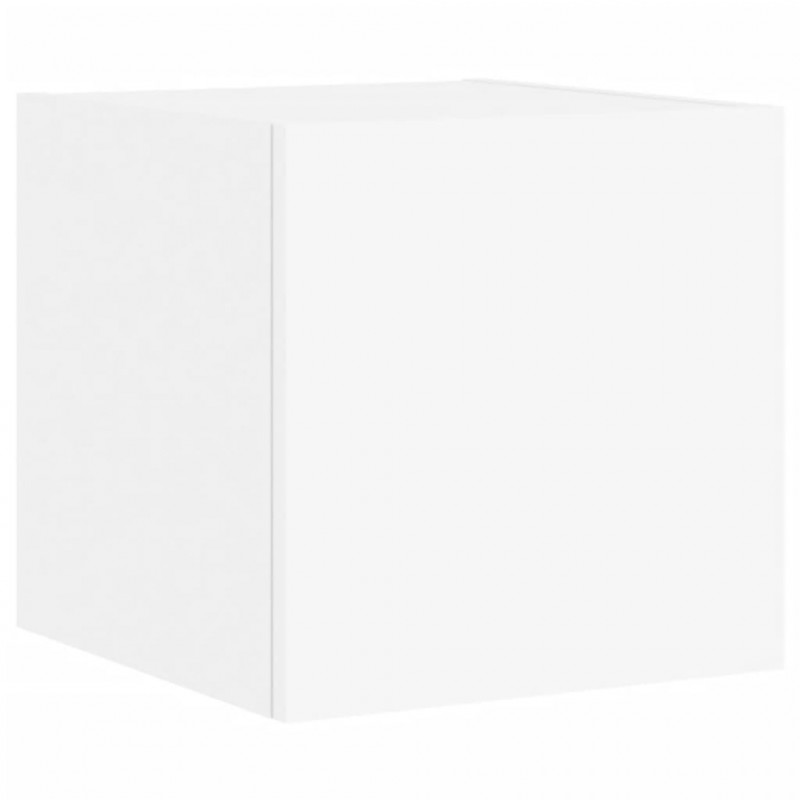 Ścienne szafki TV z LED, 2 szt., białe, 30,5x35x30 cm