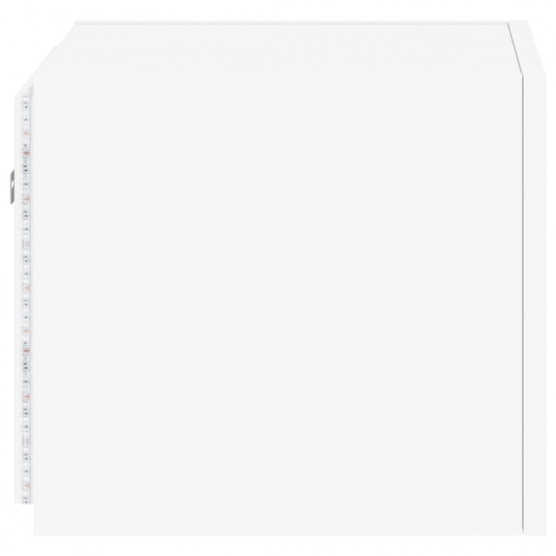 Ścienne szafki TV z LED, 2 szt., białe, 30,5x35x30 cm