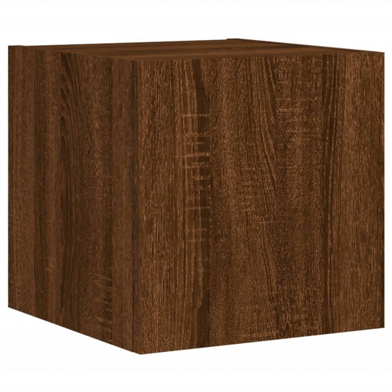 Ścienne szafki TV z LED, 2 szt., brązowy dąb, 30,5x35x30 cm