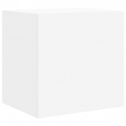 Ścienna szafka TV z LED, biała, 40,5x35x40 cm
