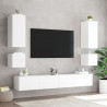 Ścienna szafka TV z LED, biała, 40,5x35x40 cm