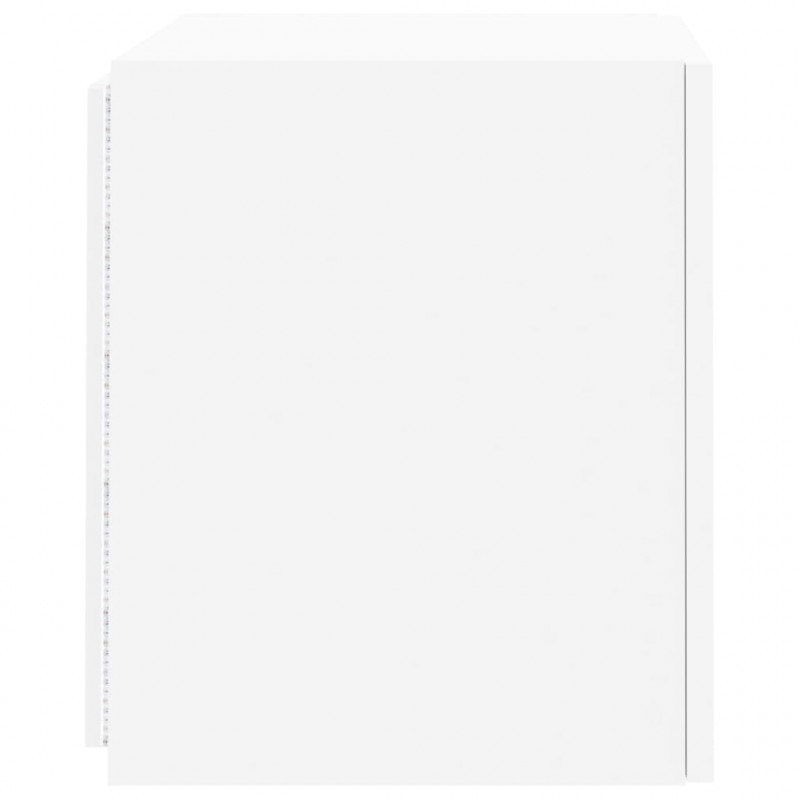 Ścienna szafka TV z LED, biała, 40,5x35x40 cm