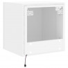Ścienna szafka TV z LED, biała, 40,5x35x40 cm